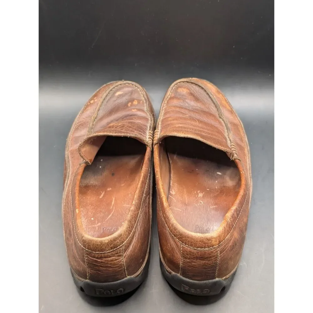 Polo Ralph Lauren Leather Driving Loafers Brown Men's Size 11D
